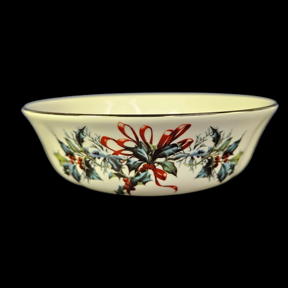 Lenox Winter Greetings Bowl‎ All Purpose Fruit Sauce Cereal Bowl Xmas 6 Inches